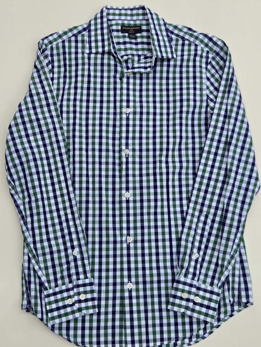 Banana Republic Slim Fit Plaid Long Sleeve Button Up Shirt Size-Small